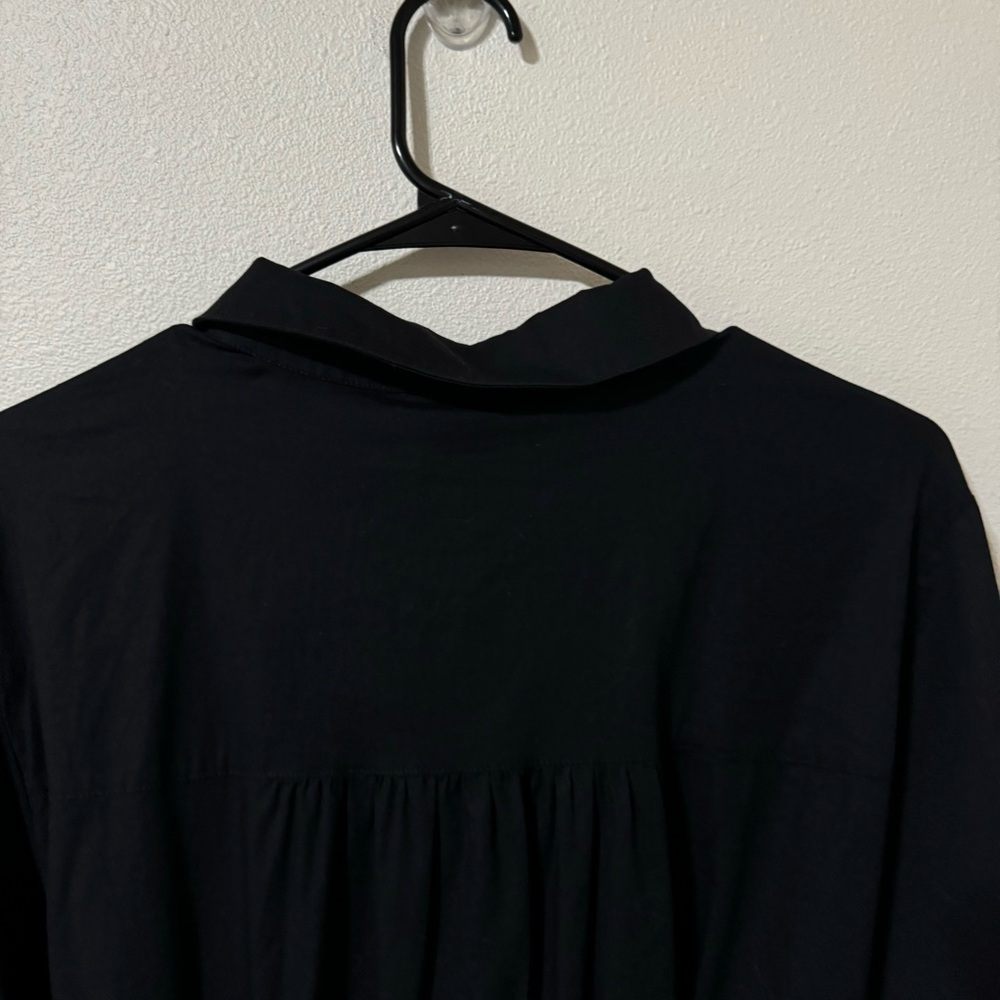 Torrid Mini Poplin Shirtdress Deep Black Belted Stretch Cotton 2023 NWT-2 - Picture 8 of 12